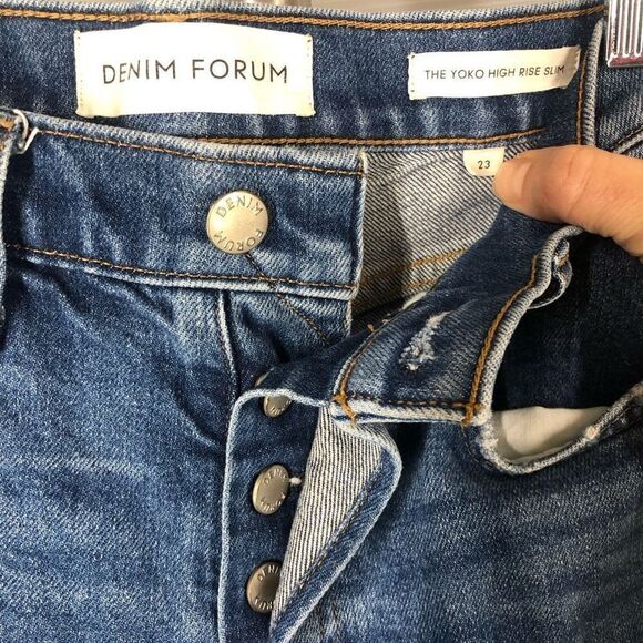 DENIM FORUM The Yoko High Rise‎ Slim Jeans Sz 23 - Picture 5 of 8